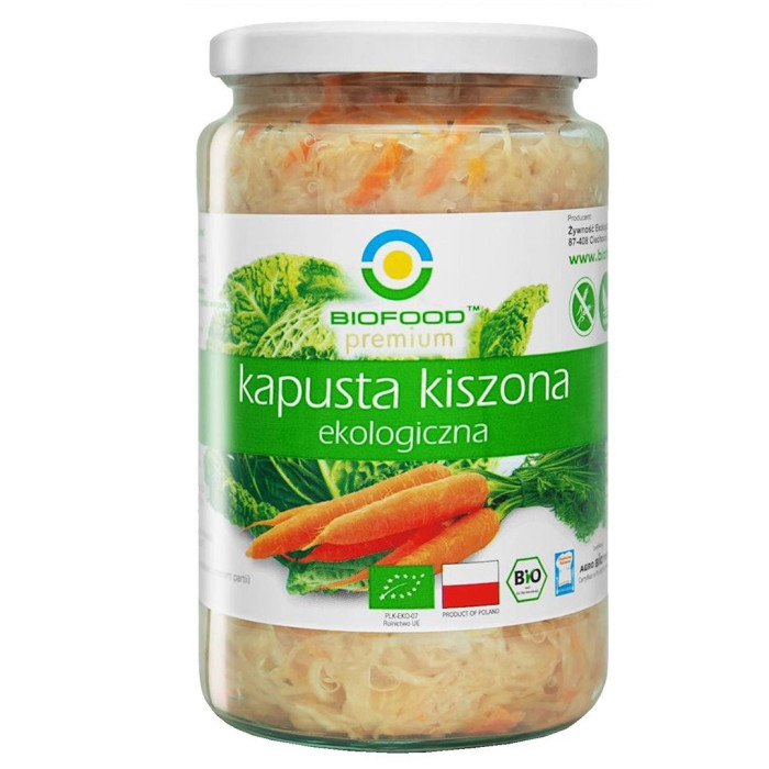 Kapusta kiszona z marchewką bezglutenowa BIO 700 g (500 g) - BIOFOOD
