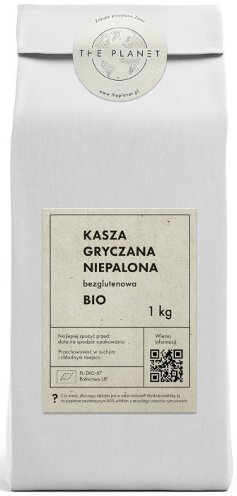 Kasza gryczana niepalona bezglutenowa BIO 1 kg - THE PLANET
