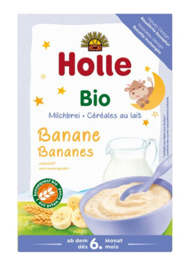 Kaszka pełnoziarnista mleczno - bananowa bez dodatku cukrów od 6 miesiąca BIO 250 g - HOLLE
