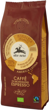 Kawa mielona arabica 100 % espresso fair trade górska BIO 250 g - ALCE NERO