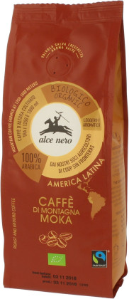Kawa mielona arabica 100 % moka fair trade górska BIO 250 g - ALCE NERO