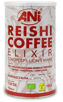Kawa rozpuszczalna arabica z reishi elixir BIO 100 g - ANI