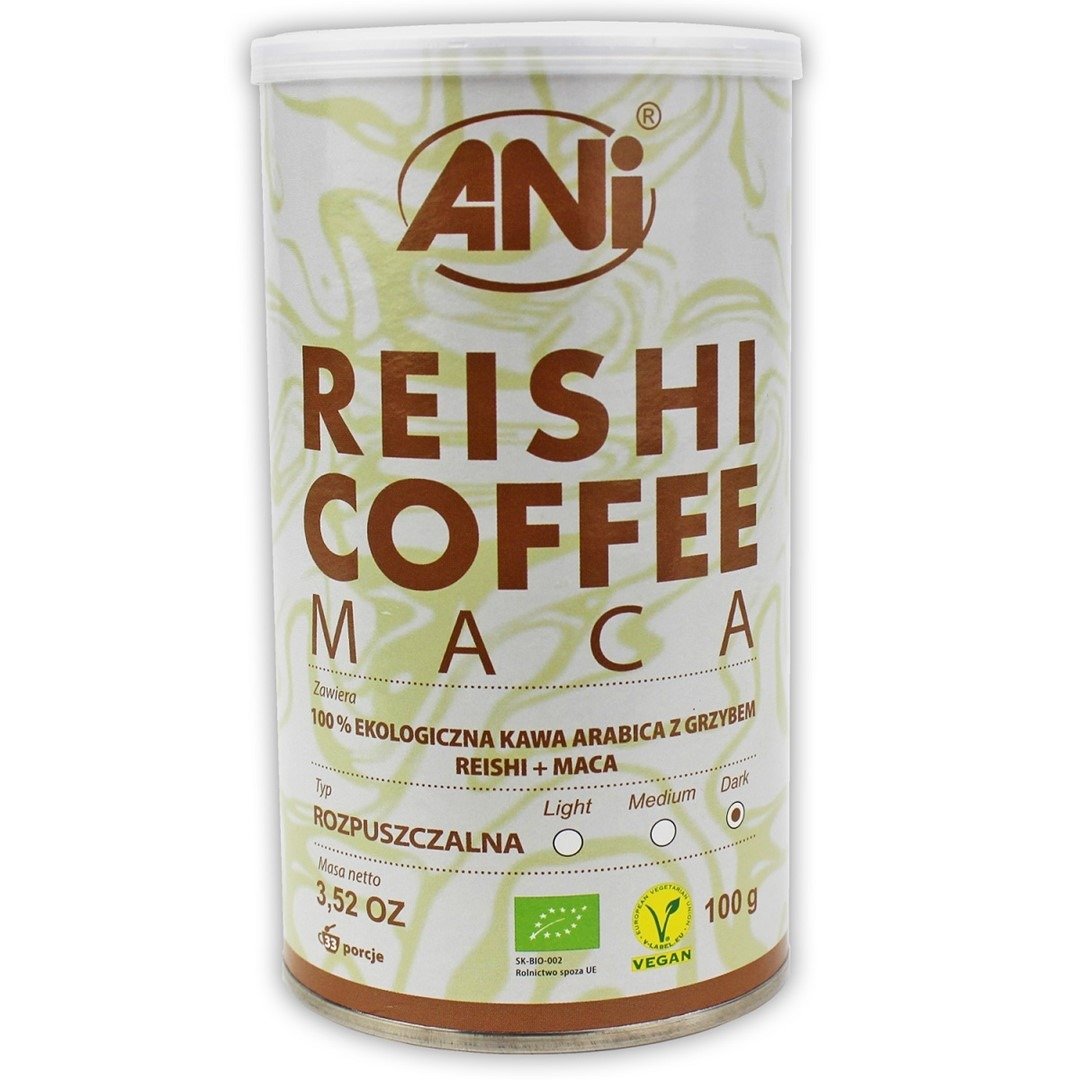 Kawa rozpuszczalna arabica z reishi i maca BIO 100 g - ANI