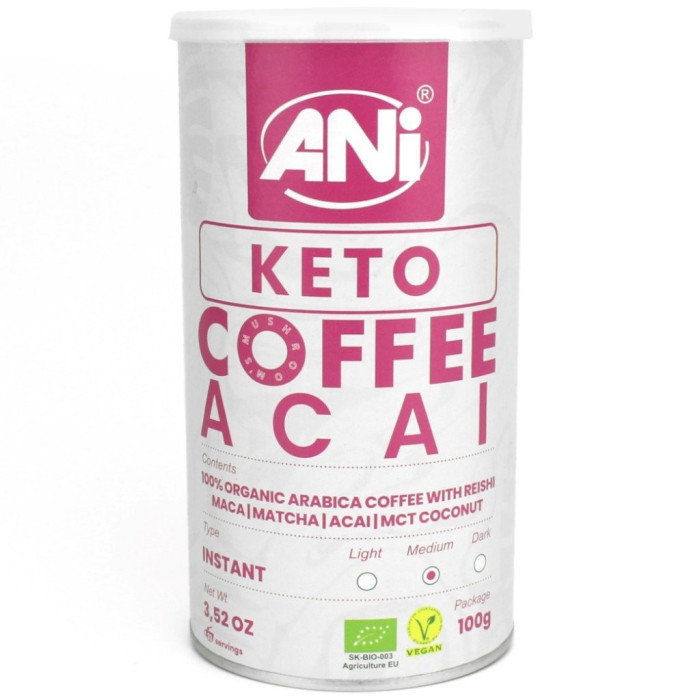 Kawa rozpuszczalna arabica z reishi keto acai BIO 100 g - ANI