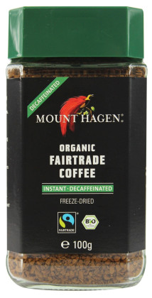 Kawa rozpuszczalna bezkofeinowa arabica/robusta fair trade BIO 100 g - MOUNT HAGEN