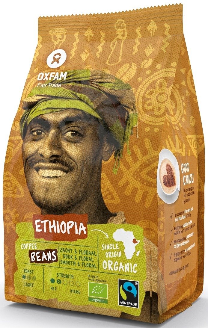 Kawa ziarnista arabica 100 % etiopia fair trade BIO 250 g - OXFAM