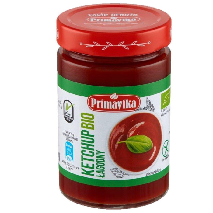 Ketchup łagodny bezglutenowy BIO 315 g - PRIMAVIKA