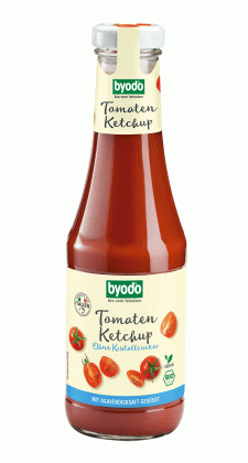 Ketchup słodzony syropem z agawy bezglutenowy BIO 500 ml - BYODO