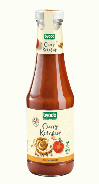Ketchup z curry bezglutenowy BIO 500 ml - BYODO