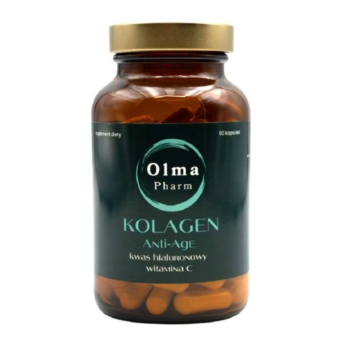 Kolagen anti-age z kwasem hialuronowym i witaminą c 90 kapsułek - OLMA PHARM