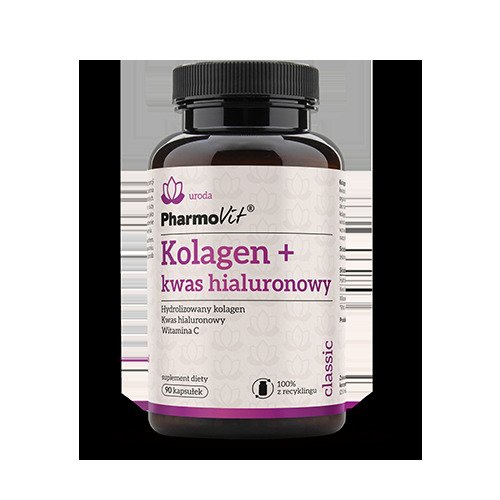 Kolagen + kwas hialuronowy bezglutenowy 90 kapsułek - PHARMOVIT (CLASSIC)