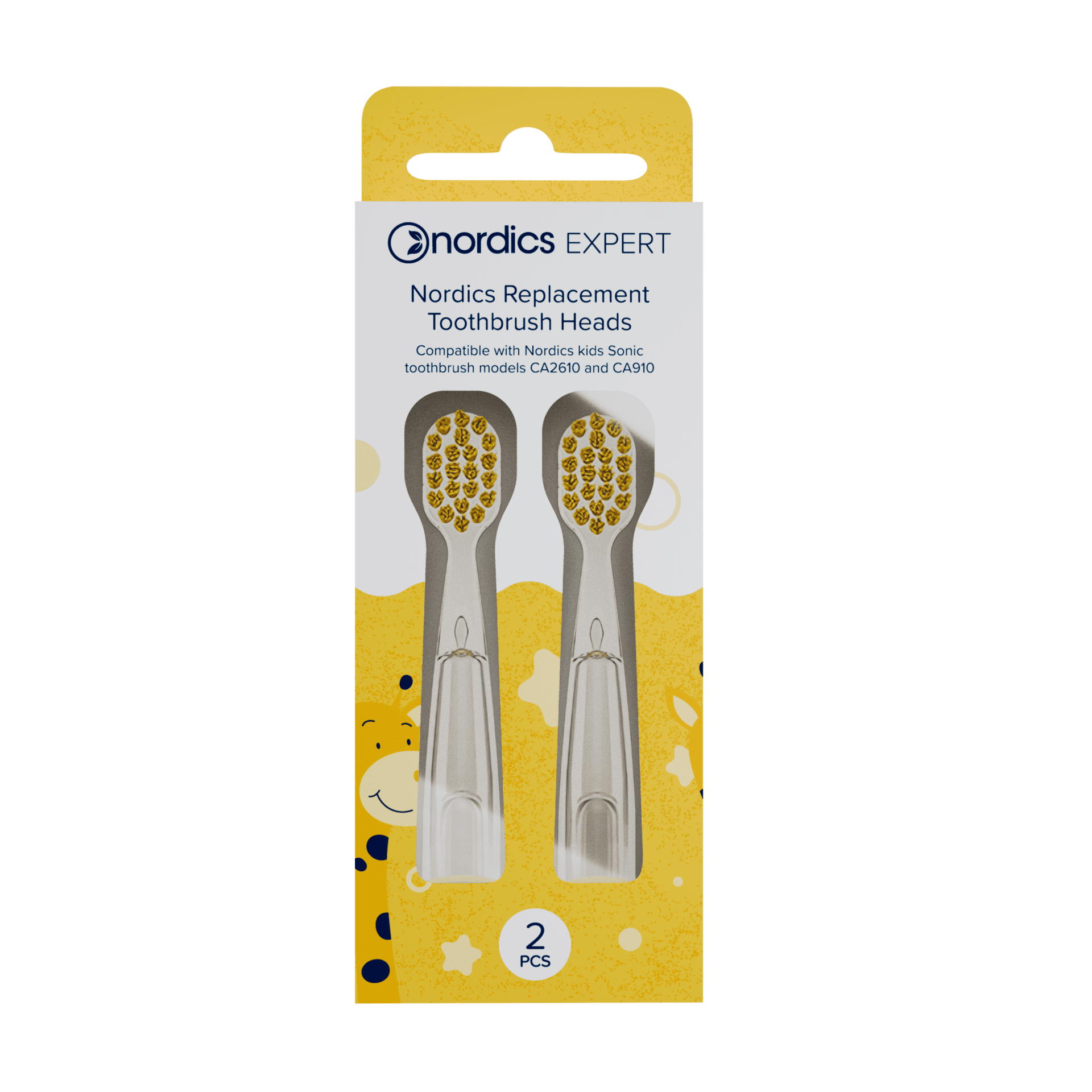Końcówki do szczoteczki sonicznej ca910 dla dzieci żółte - NORDICS EXPERT