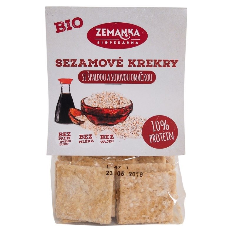 Krakersy z sezamem i sosem sojowym BIO 100 g - ZEMANKA