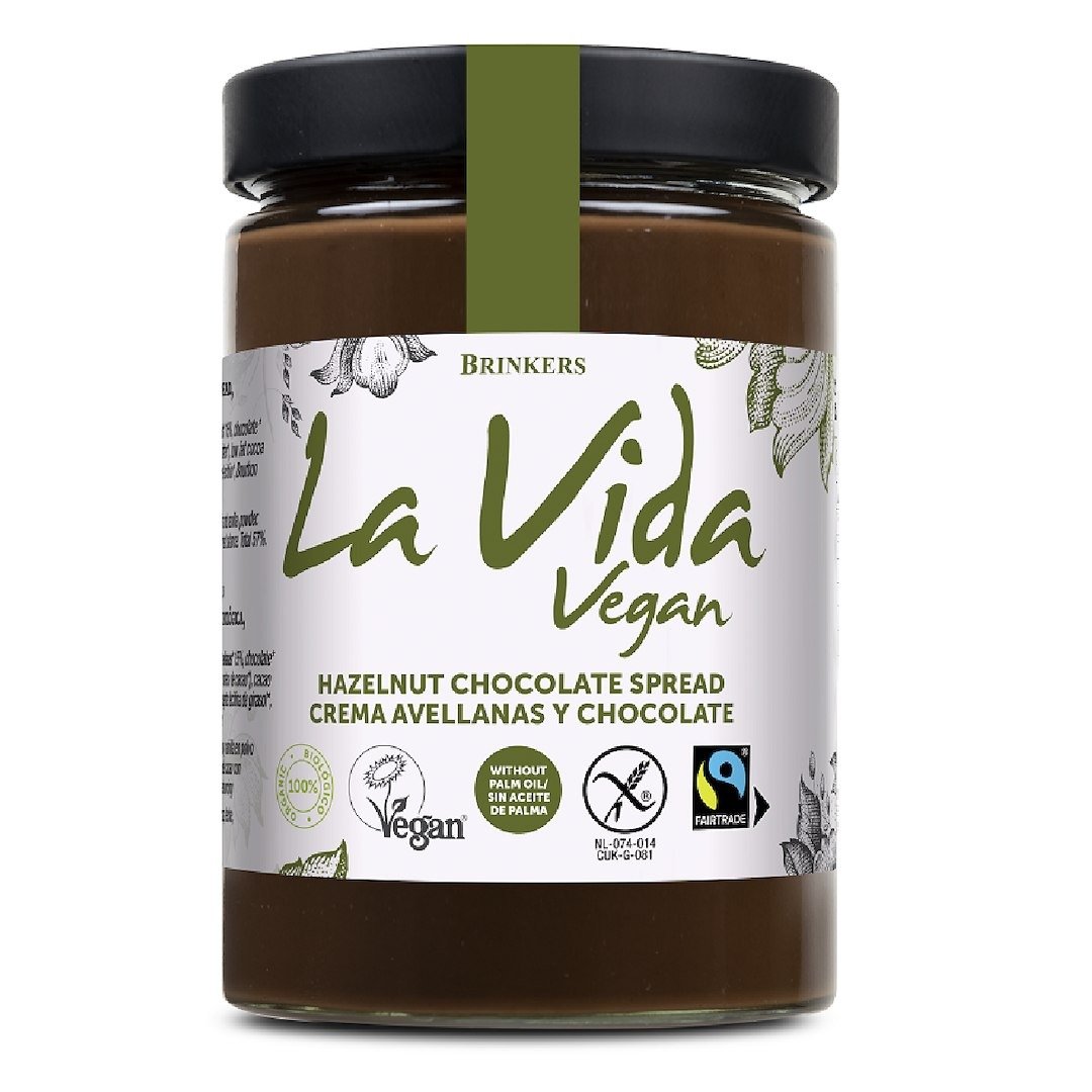Krem czekoladowo - orzechowy fair trade bezglutenowy BIO 600 g - LA VIDA VEGAN