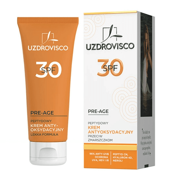 Krem do twarzy antyoksydacyjny peptydowy przeciwzmarszczkowy spf 30 50 ml - UZDROVISCO (PRE-AGE)