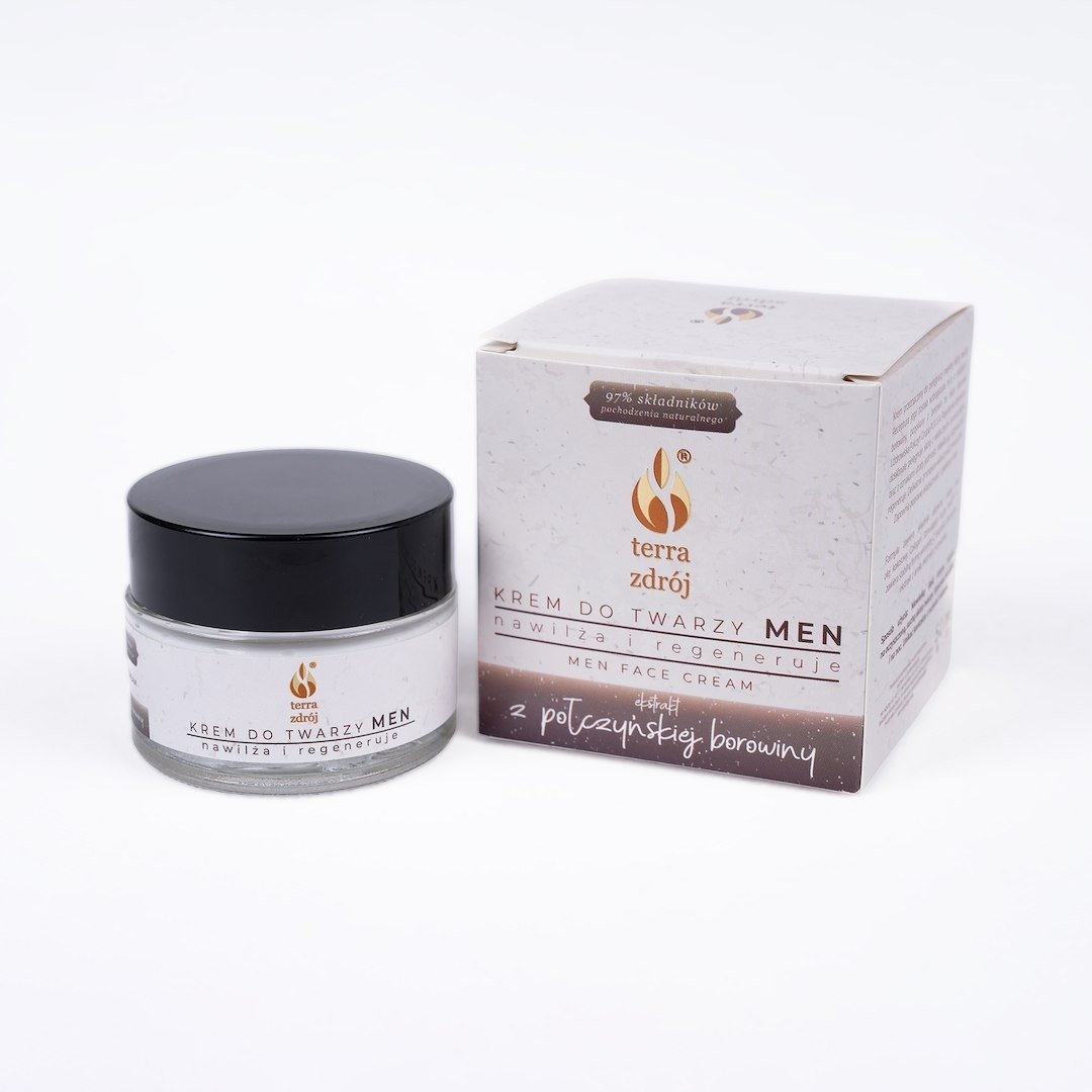 Krem do twarzy dla mężczyzn nawilżająco - REGENERUJĄCY 50 ml - TERRA ZDRÓJ (SERIA BOROWINOWA)