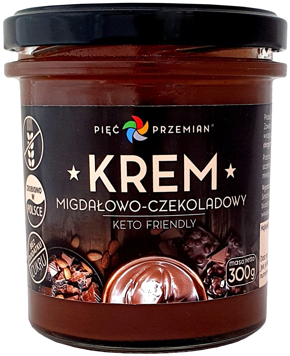 Krem&#x20;migda&#x0142;owo&#x20;-&#x20;CZEKOLADOWY&#x20;BEZ&#x20;DODATKU&#x20;CUKR&#xD3;W&#x20;BEZGLUTENOWY&#x20;KETO&#x20;300&#x20;g&#x20;-&#x20;PI&#x0118;&#x0106;&#x20;PRZEMIAN