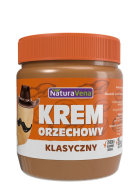 Krem orzechowy klasyczny 100 % bez dodatku soli i cukrów 340 g - NATURAVENA