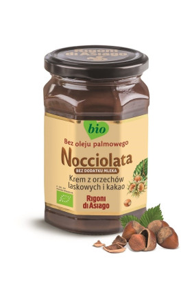 Krem z orzechów laskowych i kakao bez dodatku mleka bezglutenowy BIO 250 g - RIGONI DI ASIAGO (NOCCIOLATA)