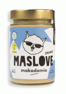 Krem z orzechów macadamia crunchy bezglutenowy 290 g - MASLOVE