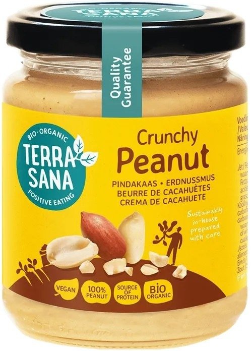 Krem z orzeszków ziemnych prażonych 100 % crunchy BIO 250 g - TERRASANA