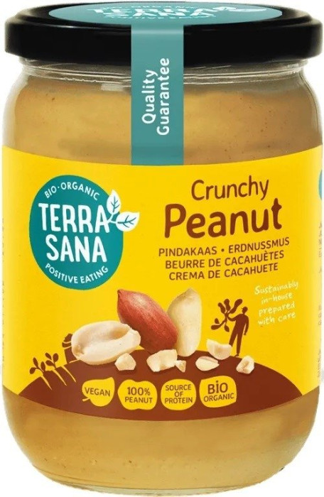 Krem z orzeszków ziemnych prażonych 100 % crunchy BIO 500 g - TERRASANA