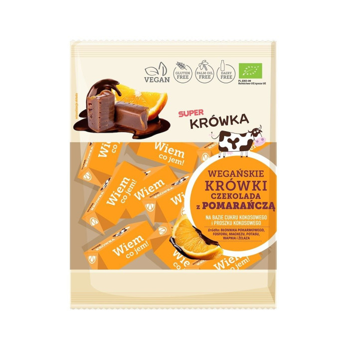 Krówki czekolada z pomarańczą bezmleczne bezglutenowe BIO 150 g - ME GUSTO (SUPER KRÓWKA)