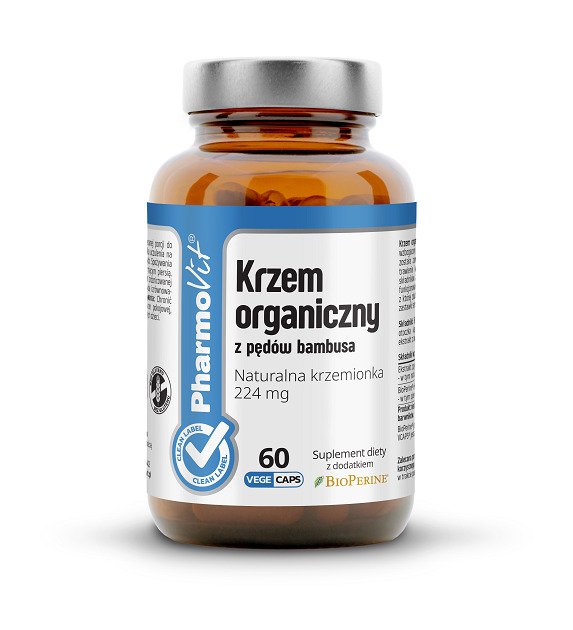 Krzem organiczny z pędów bambusa (448 mg) bezglutenowy 60 kapsułek - PHARMOVIT (CLEAN LABEL)