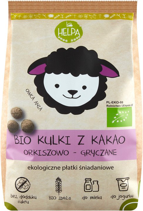 Kulki orkiszowo - gryczane z kakao bez dodatku cukrów BIO 160 g - HELPA