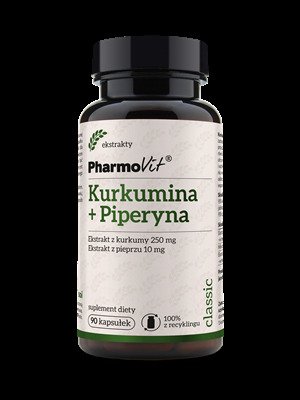 Kurkumina + piperyna bezglutenowe 90 kapsułek - PHARMOVIT (CLASSIC)