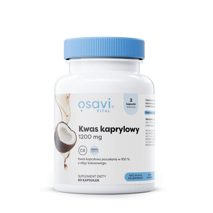 Kwas kaprylowy (600 mg) bezglutenowy 60 kapsułek - OSAVI