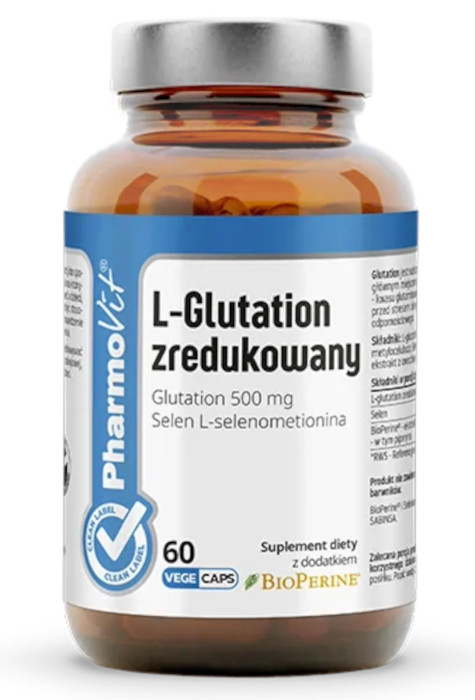 L-glutation zredukowany bezglutenowy 60 kapsułek - PHARMOVIT (CLEAN LABEL)