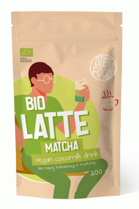 Latte matcha - napój kokosowy z matchą BIO 200 g - DIET-FOOD