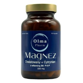 Magnez chelatowany + cytrynian z witaminą b6 100 kapsułek - OLMA PHARM