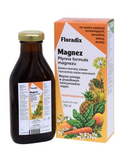 Magnez w płynie bezglutenowy 250 ml - SALUS (FLORADIX)