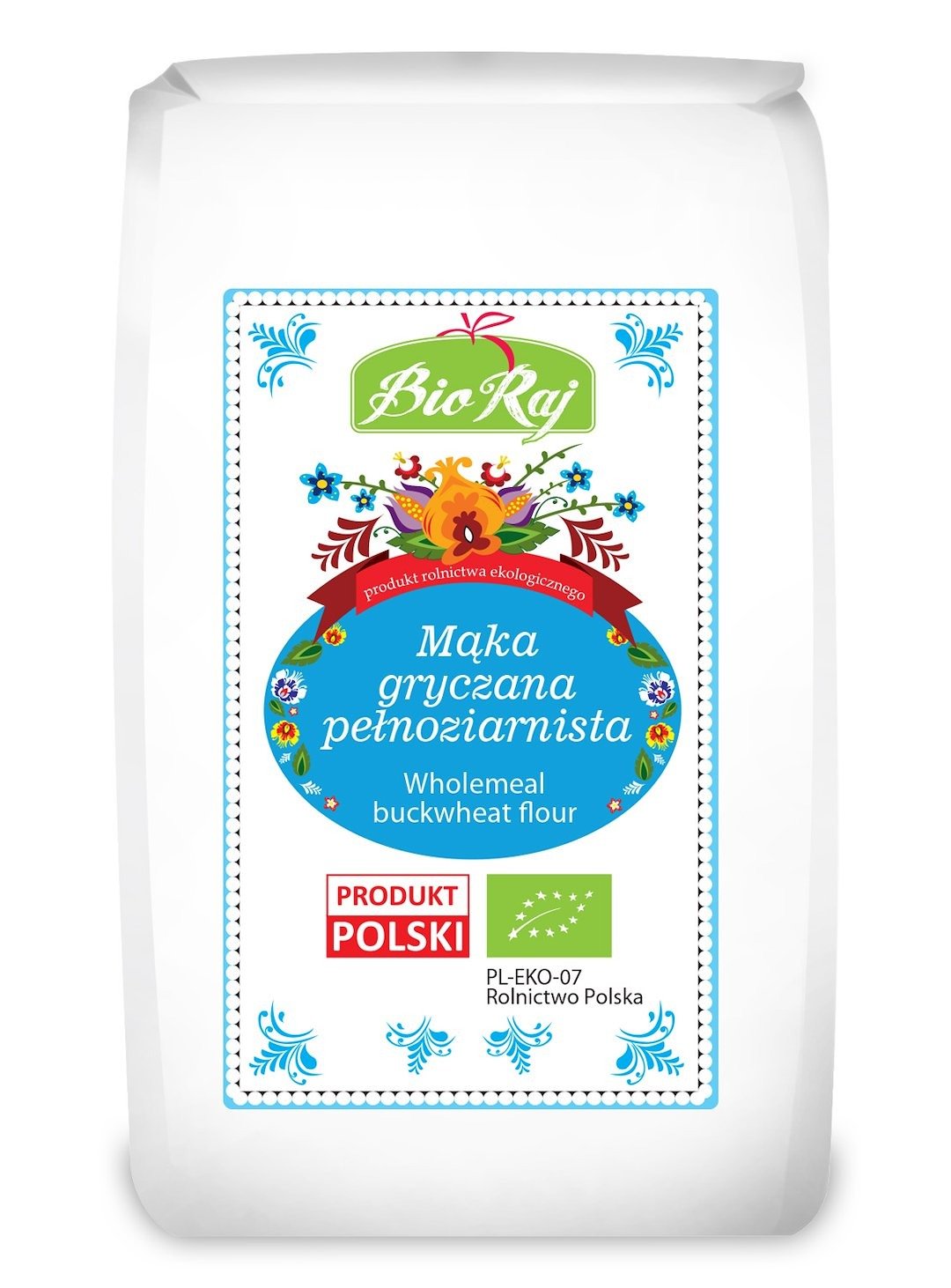 Mąka gryczana pełnoziarnista BIO (POLSKA) 600 g - BIO RAJ