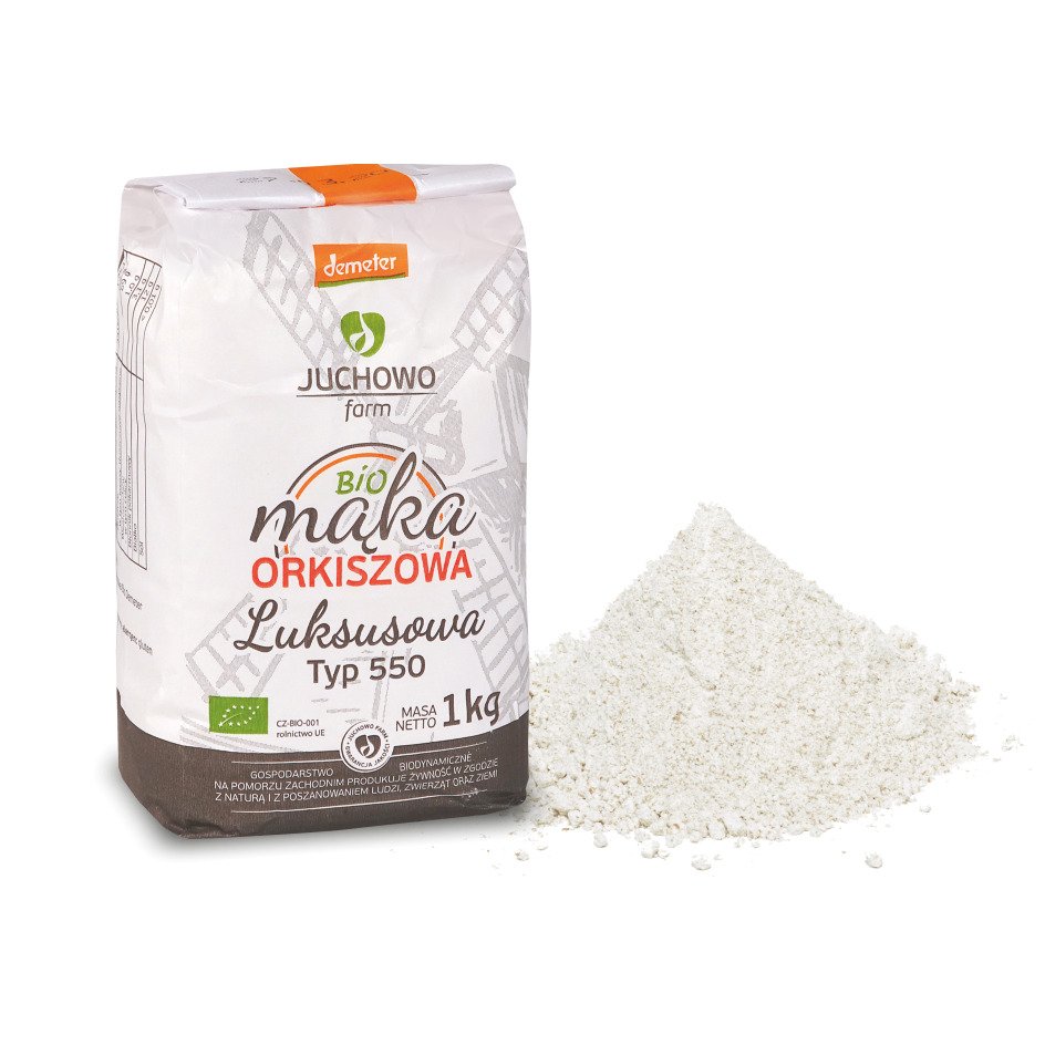 Mąka orkiszowa luksusowa typ 550 demeter BIO 1 kg - JUCHOWO