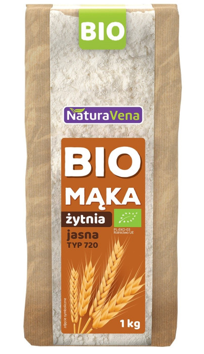 Mąka żytnia chlebowa typ 720 BIO 1 kg - NATURAVENA