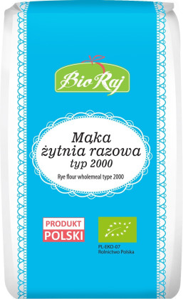Mąka żytnia razowa typ 2000 BIO (POLSKA) 1 kg - BIO RAJ