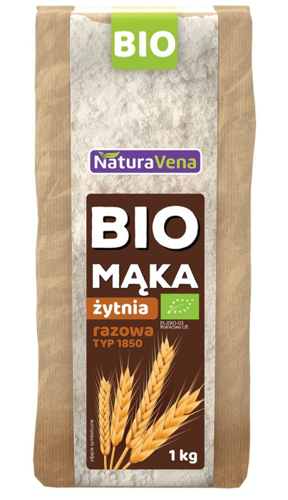 Mąka żytnia typ 1850 BIO 1 kg - NATURAVENA