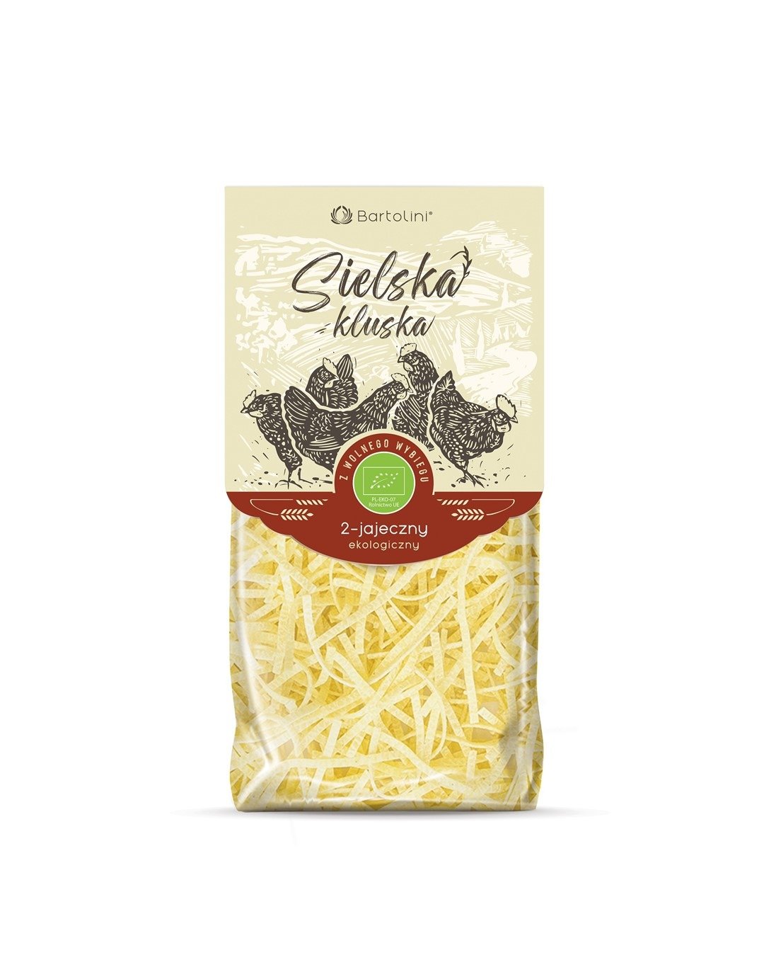 Makaron (2-jajeczny) krajanka BIO 250 g - BARTOLINI (SIELSKA KLUSKA)