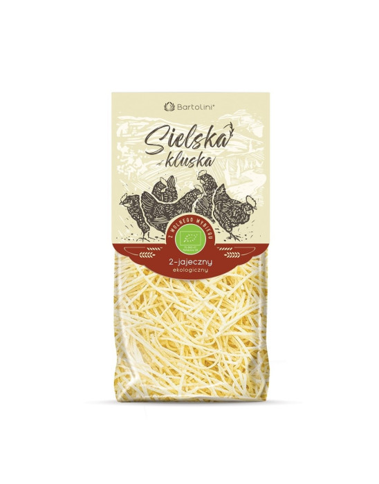 Makaron (2 jajeczny semolinowy) krajanka cienka BIO 250 g - BARTOLINI (SIELSKA KLUSKA)