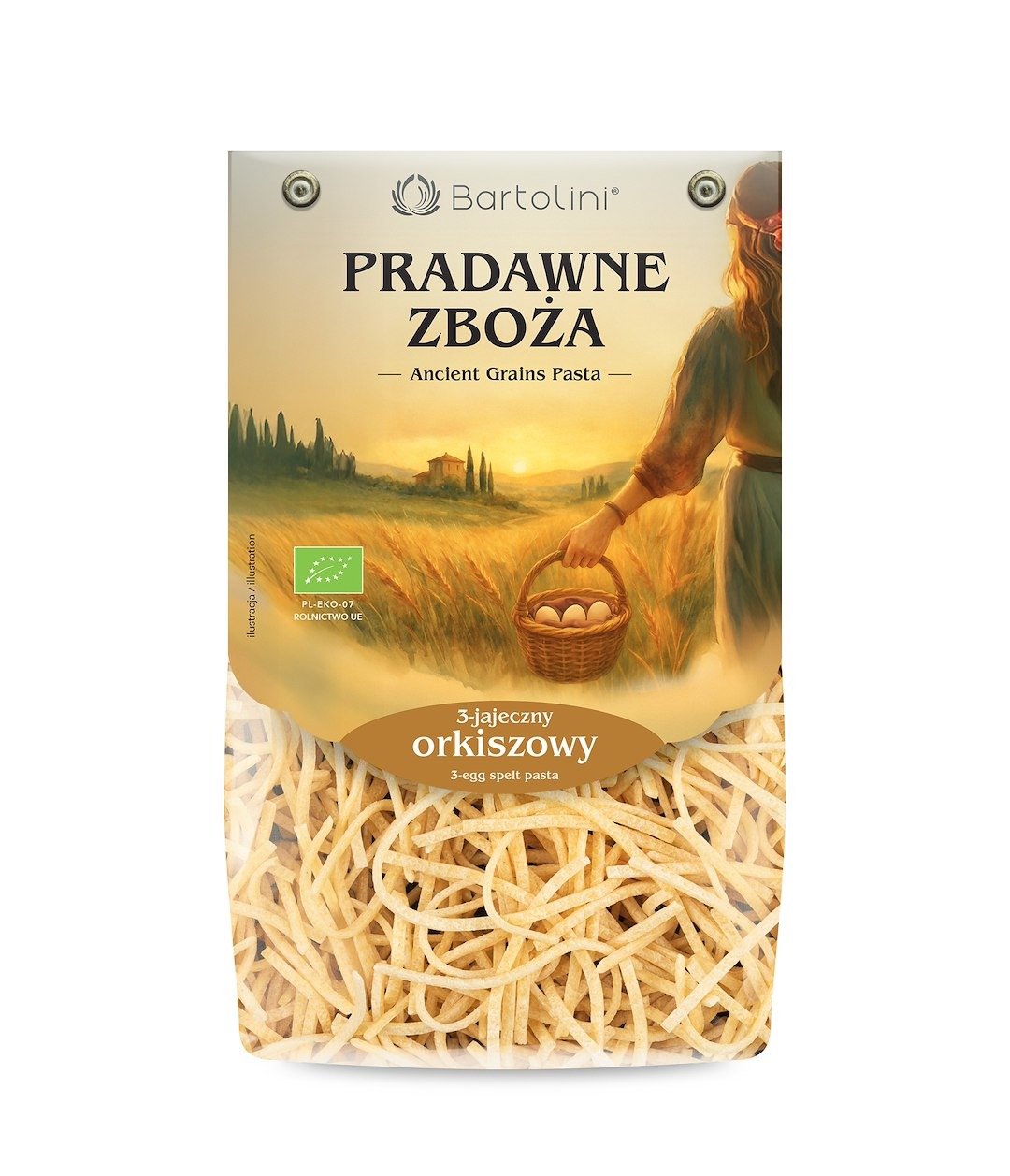 Makaron (3-jajeczny orkiszowy) krajanka średnia BIO 250 g - BARTOLINI (PRADAWNE ZBOŻA)