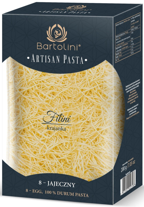 Makaron (8 jajeczny semolinowy) krajanka średnia 200 g - BARTOLINI (ARTISAN PASTA)