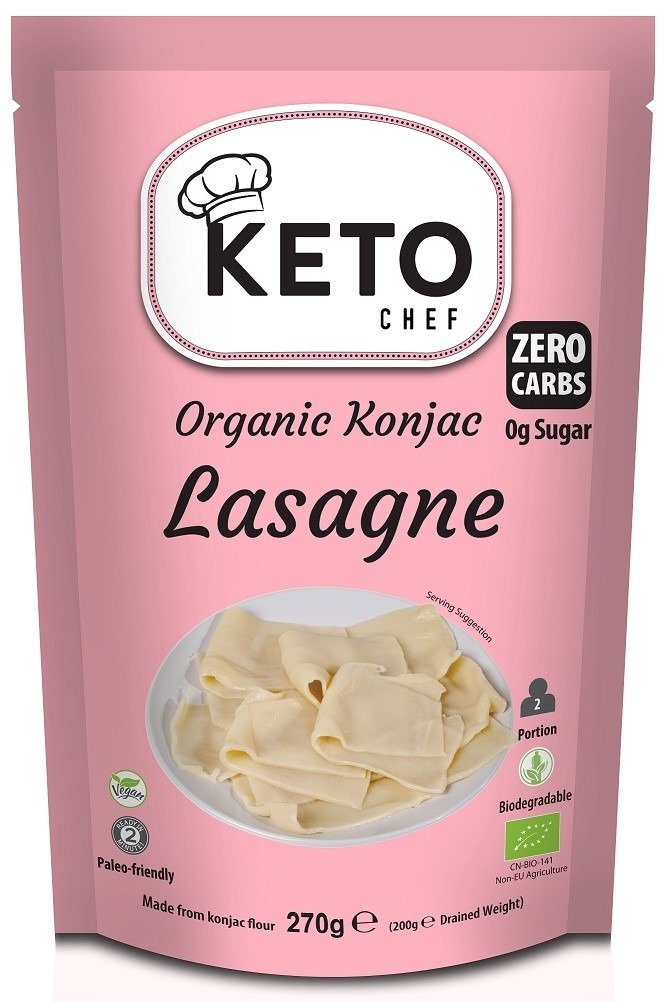 Makaron (konjac) lasagne bezglutenowy BIO 270 g (200 g) - KETO CHEF