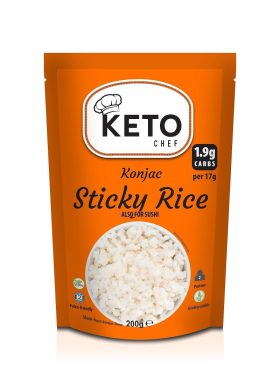 Makaron (konjac) w kształcie ryżu (sticky rice) do sushi bezglutenowy 200 g - KETO CHEF