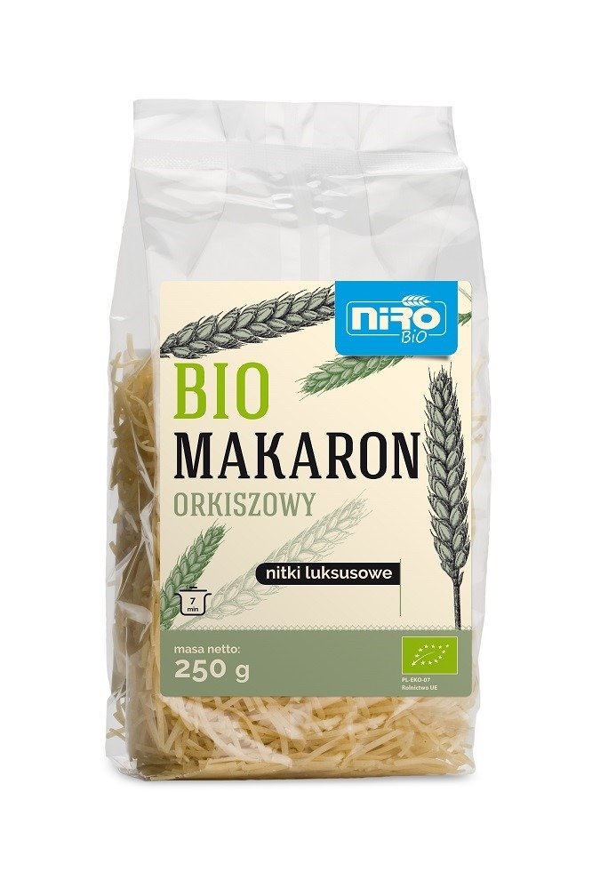 Makaron (orkiszowy) nitki luksusowe BIO 250 g - NIRO