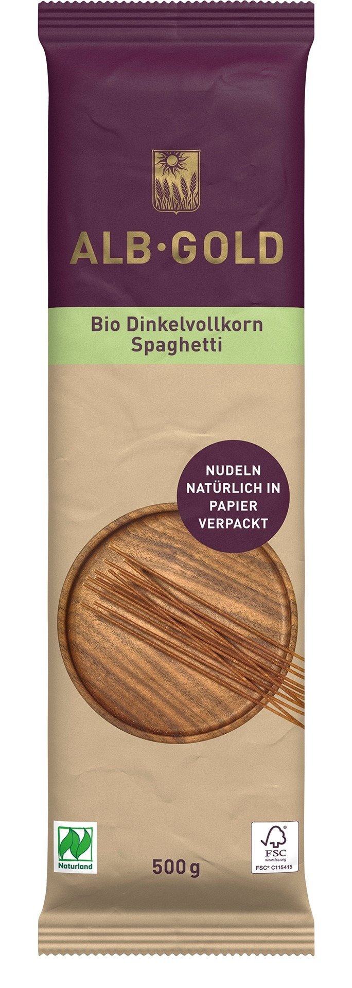 Makaron (orkiszowy razowy) spaghetti BIO 500 g - ALB-GOLD