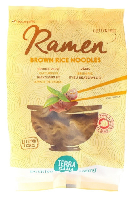 Makaron (ryżowy razowy) noodle ramen bezglutenowy BIO 280 g - TERRASANA