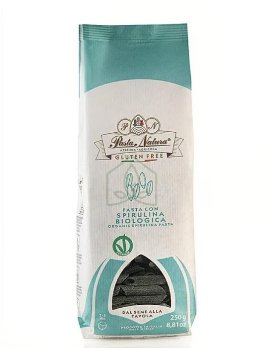 Makaron (ryżowy razowy ze spiruliną) penne bezglutenowy BIO 250 g - PASTA NATURA